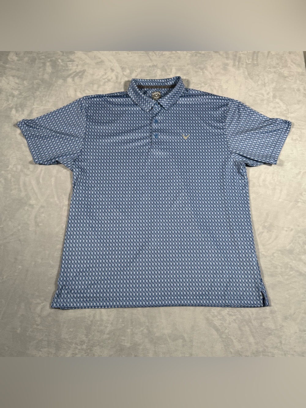 Callaway Opti-Dri Golf Polo Shirt Mens XL Blue Geometric Performance